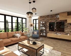 Očima designéra: Obývací pokoj s dotekem průmyslového stylu