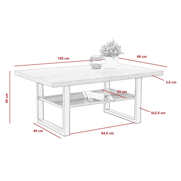 Konferenční stolek ANTON staré dřevo/černá 5