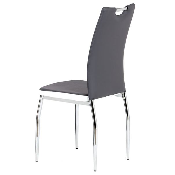 Jídelní židle BARBORA šedo-bílá/chrom 3