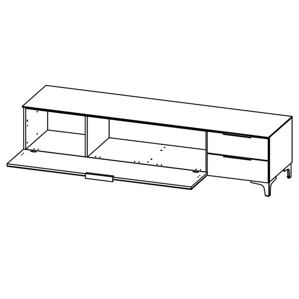 TV stolek BENTLEY bílá matná/bílé sklo, šířka 181 cm 2