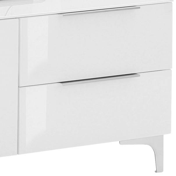 TV stolek BENTLEY bílá matná/bílé sklo, šířka 181 cm 5