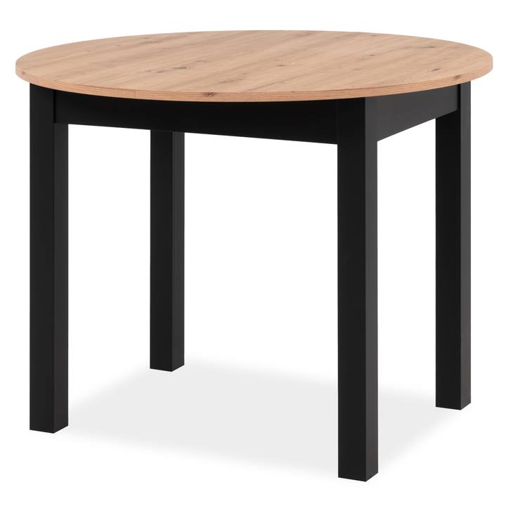 Jídelní stůl BUD dub artisan/černá, šířka 100 cm