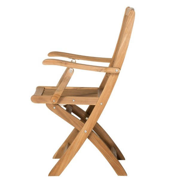 Skladacia stolička s podrúčkami CAMBRIDGE 2 teakové drevo 3