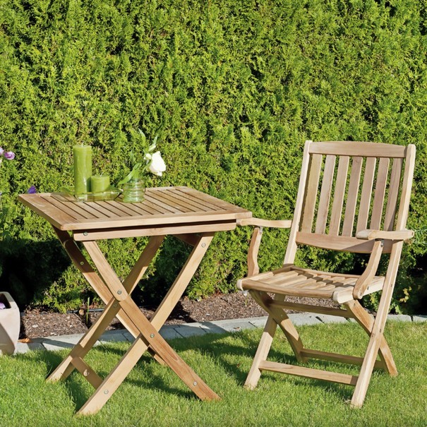 Zahradní sklápěcí stolek CAMBRIDGE A teakové dřevo 2