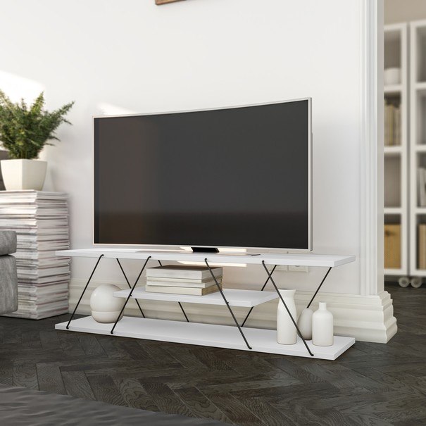 TV stolek  CANAZ bílá/černá 2
