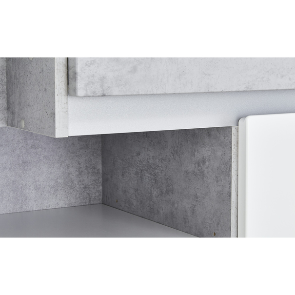 Komoda CANTERO bílá vysoký lesk/beton 10