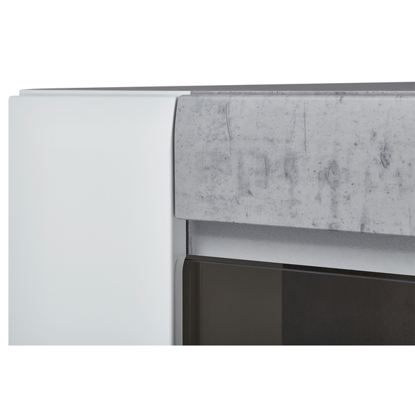 Vitrína CANTERO bílá vysoký lesk/beton 9
