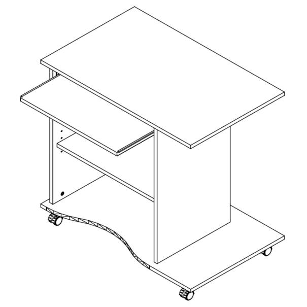 PC stůl CASH bílá/beton 3