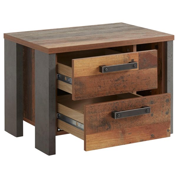 Noční stolek CLIF staré dřevo/beton 3