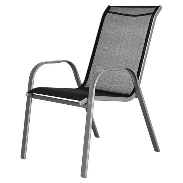 Sconto Zahradní židle DELFI 1 stříbrná/černá