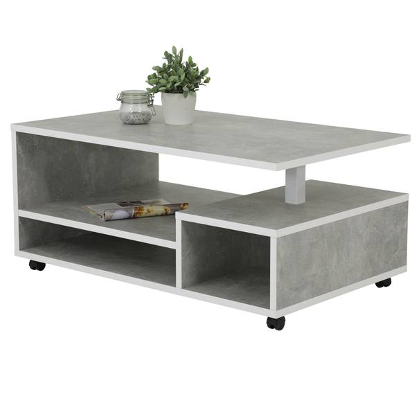 Konferenční stolek EIKE beton/bílá 1