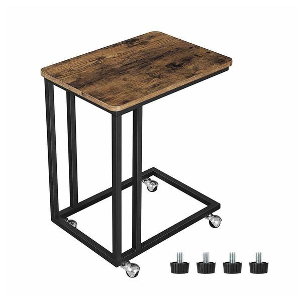 Přístavný stolek  EVORA matná černá, rustikální hnědá 5
