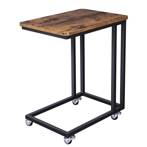 Přístavný stolek  EVORA matná černá, rustikální hnědá 1