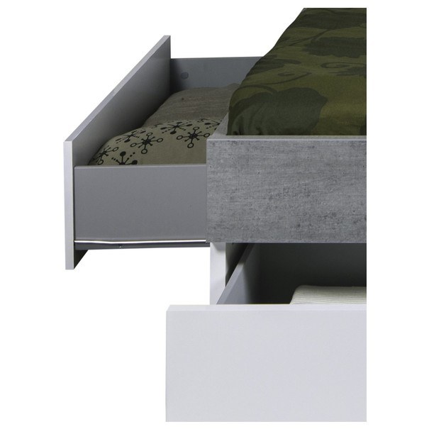 Postel GAVERA bílá/beton, 180x200 cm 5