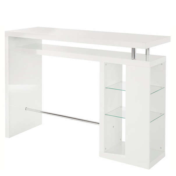 Barový stôl GLAWI biela vysoký lesk 1