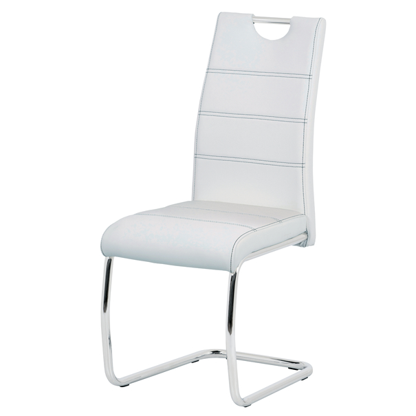 Jídelní židle GROTO bílá/stříbrná 1