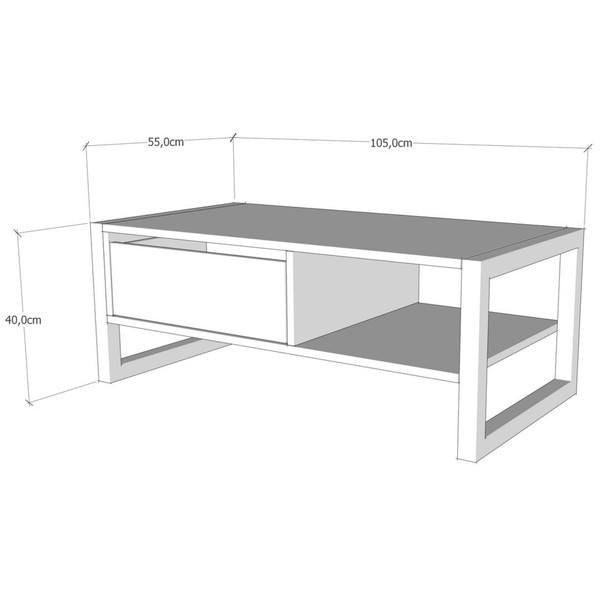 Konferenční stolek HALDIZEN borovice/černá 10