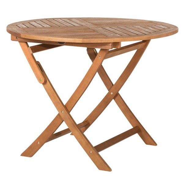 Kulatý skládací stolek HOLSTEIN eukalyptus 1
