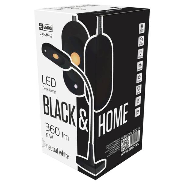 Stolní LED lampa HOME černá 6