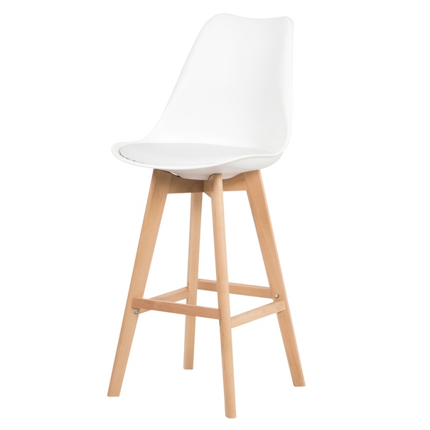 Barová stolička JULIETTE biela/buk 1
