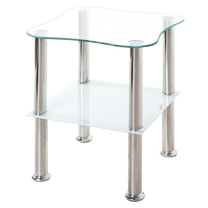 Přístavný stolek KLECKS kov/sklo