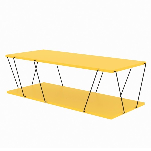 Konferenční stolek  LABRANDA žlutá/černá 1