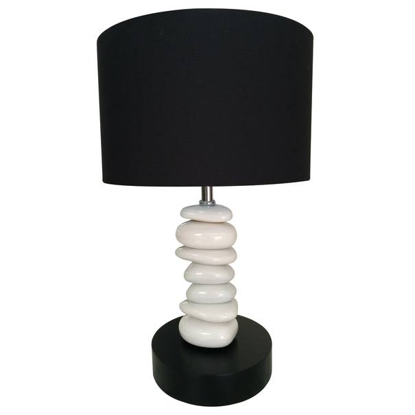 Stolní lampa LARA černobílá/keramika 1