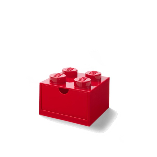 Stolní box se zásuvkou LEGO červená, 16x16x12 cm 2