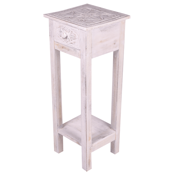 Přístavný stolek MAROCO bílá patina 1