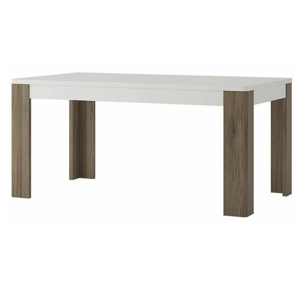 Jedálenský stôl MILANO alpská biela/dub sanremo 1