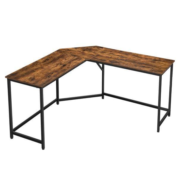 Sconto Rohový písací stôl MONA I čierna/hnedá.