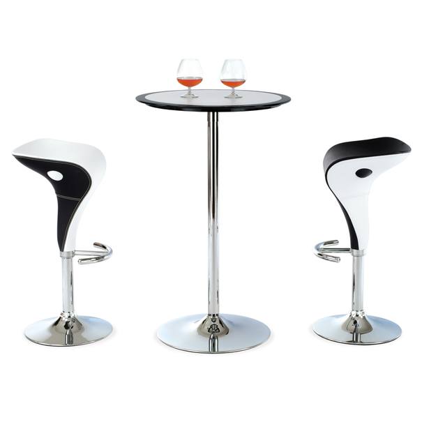 Barový stolek ONTARIO černo-stříbrná 2