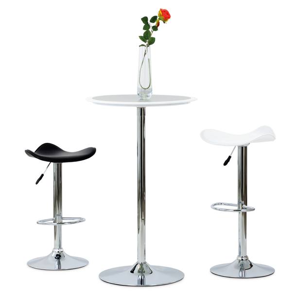 Barový stolek ONTARIO bílo-stříbrná 2