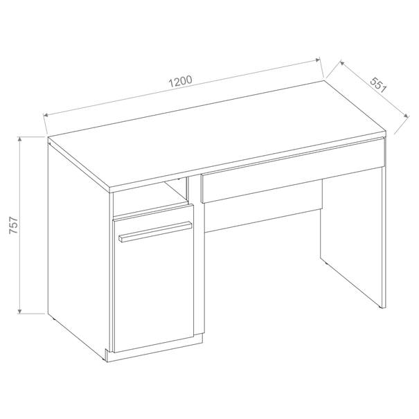 Psací stůl PLANO 06 dub nash/bílá/beton 9