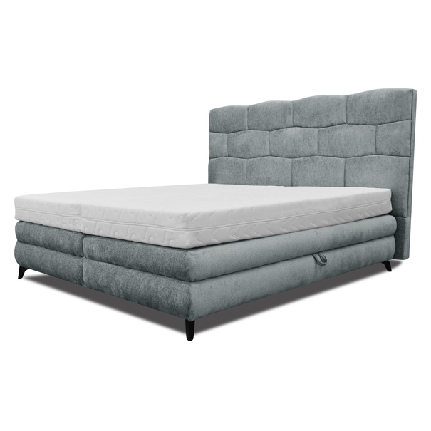 Čalouněná postel PLAVA šedá, 140x200 cm
