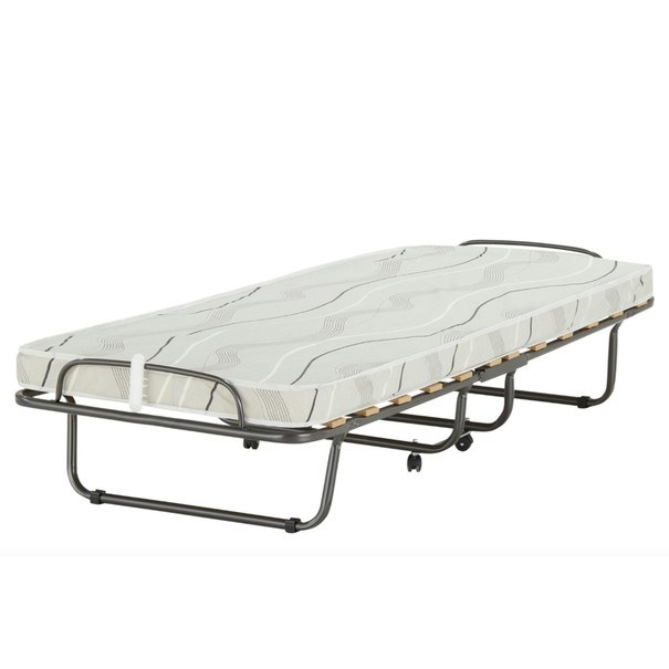 Rozkládací postel s matrací POPPY černá, 80x190 cm 1