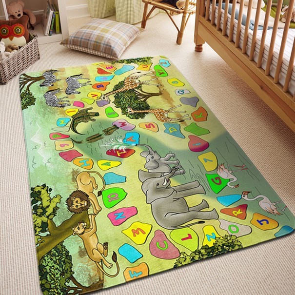 Dětský pěnový koberec SAFARI vícebarevná, 77x117 cm 2