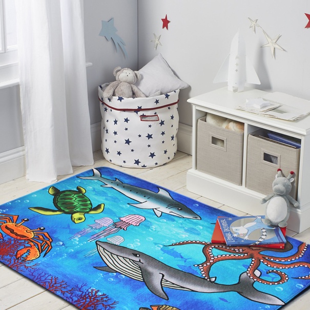 Dětský koberec SEA WORLD vícebarevná, 77x117 cm 2