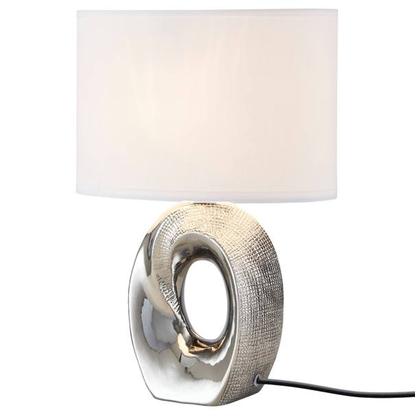 Stolní lampa SILVER 1 stříbrná/bílá 1