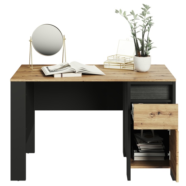 Písací stôl s osvetlením SPOT dub artisan/čierna 4