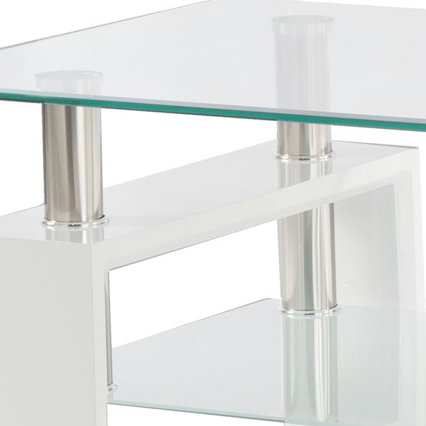 Konferenční stolek TOLEDO bílá/sklo 2