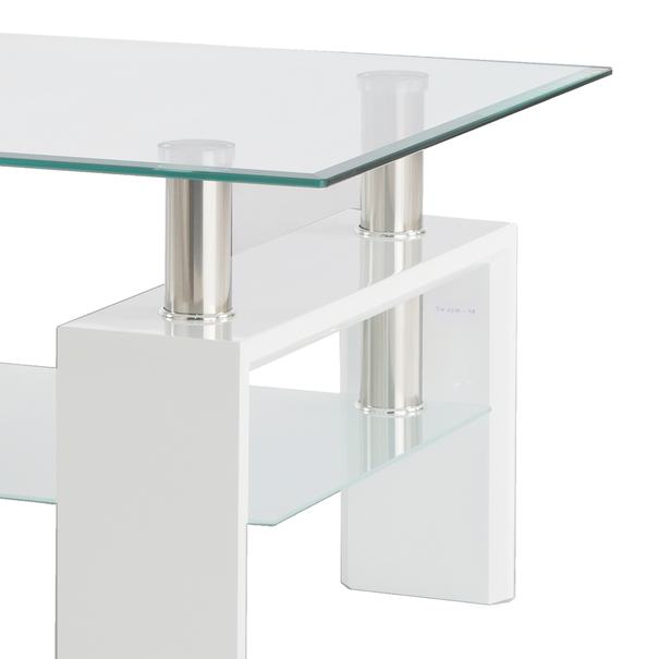 Konferenční stolek TOLEDO bílá/sklo 3