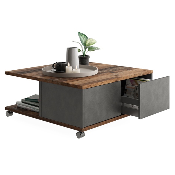 Konferenční stolek TWIN staré dřevo/antracitová 1