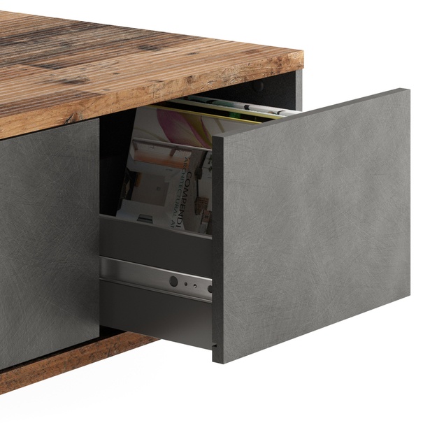 Konferenční stolek TWIN staré dřevo/antracitová 3