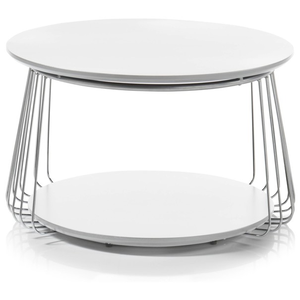 Přístavný stolek VENUTO II bílá, 70 cm - nábytek SCONTO nábytek.cz