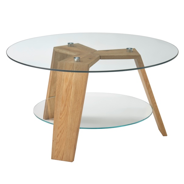 Konferenční stolek ZALIRA dub/sklo 3