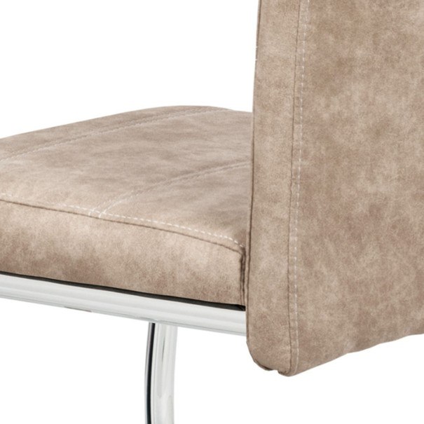 Jídelní židle  ZOEY krémová/stříbrná 4