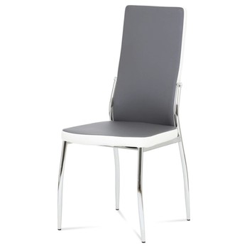 Jedálenská stolička ABIGAIL  sivá/biela/chróm 1