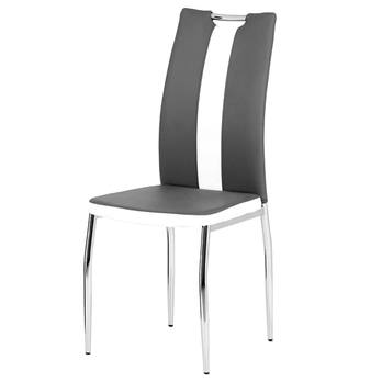 Jídelní židle BARBORA šedo-bílá/chrom 1