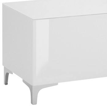 TV stolek BENTLEY bílá matná/bílé sklo, šířka 181 cm 4